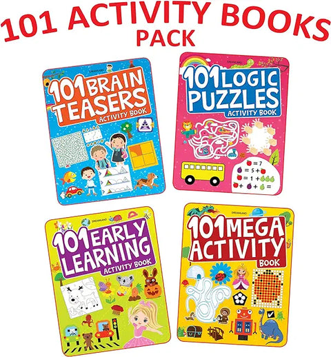 101 Activity 4 Books Pack - Brain Teasers, Early Learning, Logic Puzzles and Mega Activity